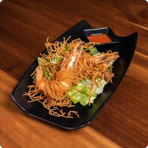 Crevettes en robe de vermicelle