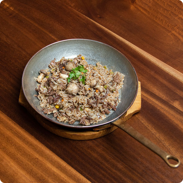 Riz au Bœuf et aux Champignons
